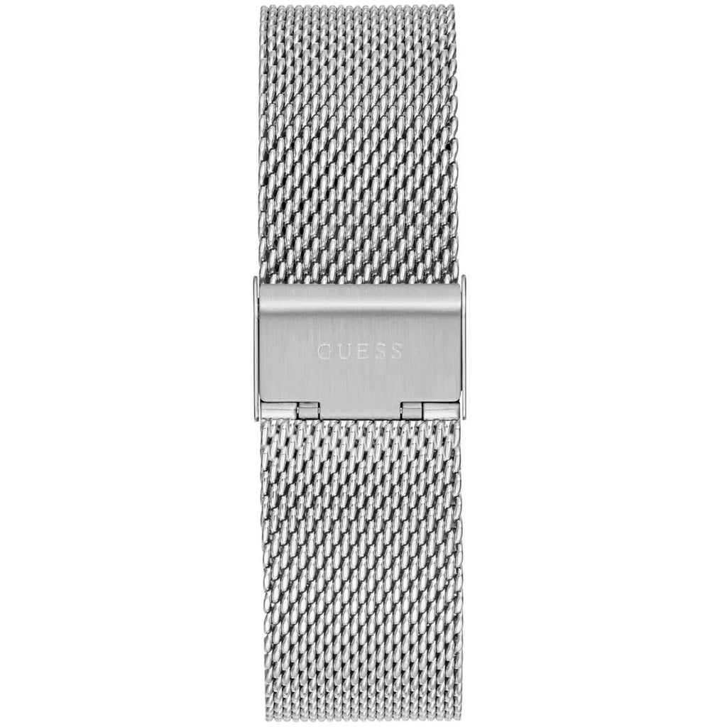 Guess Tailor GW0368G1 Silver Mesh Skeleton Dial Men's Watch