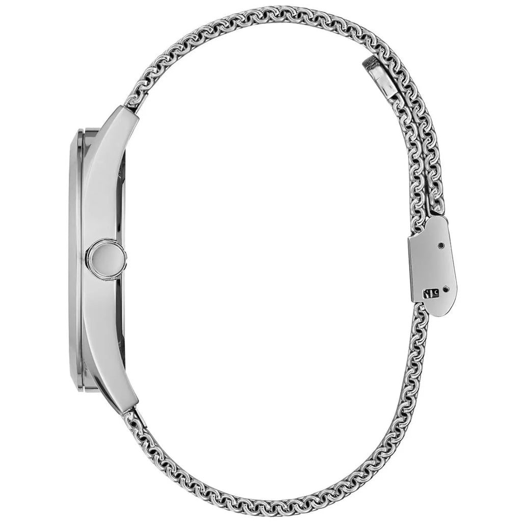 Guess Tailor GW0368G1 Silver Mesh Skeleton Dial Men's Watch