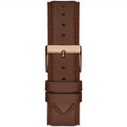 Guess Tailor GW0389G3 Rose Gold Case Blue Skeleton Dial Brown Leather Watch