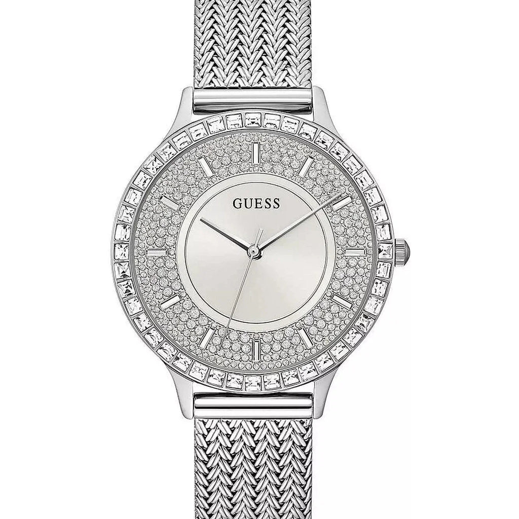 Guess Dress GW0402L1 Silver Mesh Crystal Ladies Watch