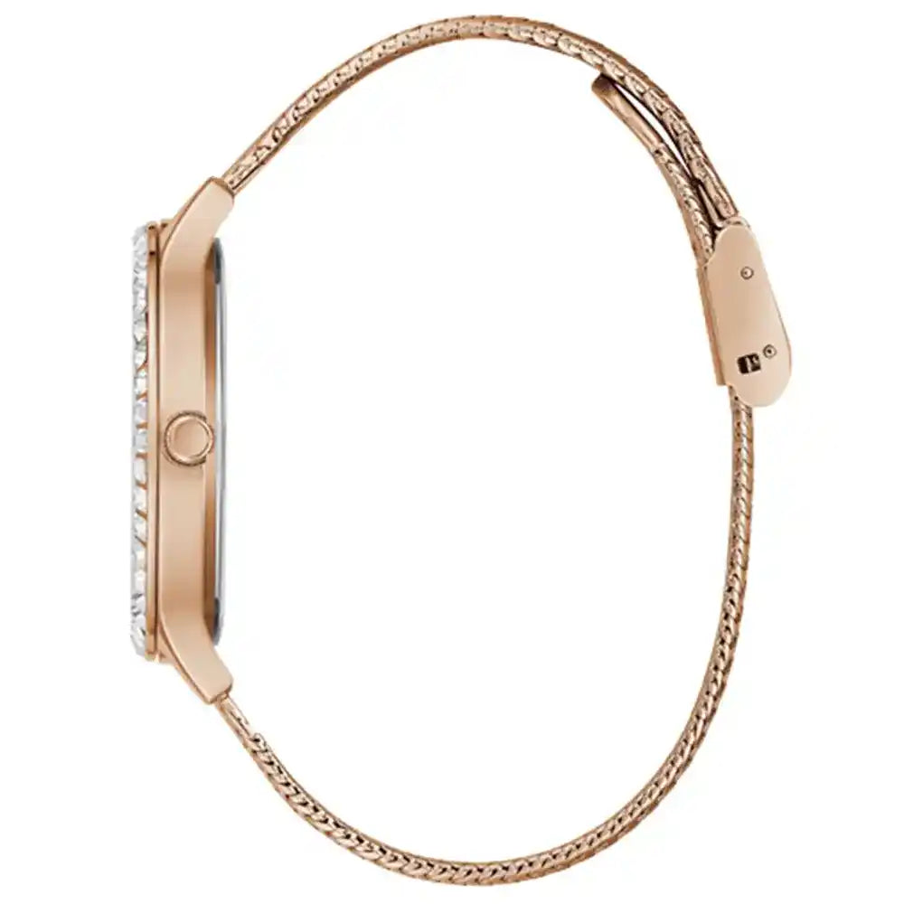 Guess Dress GW0402L3 Rose Gold Mesh Crystal Ladies Watch