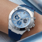 Guess GW0417G1 Men's Silver & Blue Rubber Watch