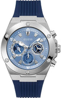 Guess GW0417G1 Men's Silver & Blue Rubber Watch