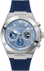 Guess GW0417G1 Men's Silver & Blue Rubber Watch