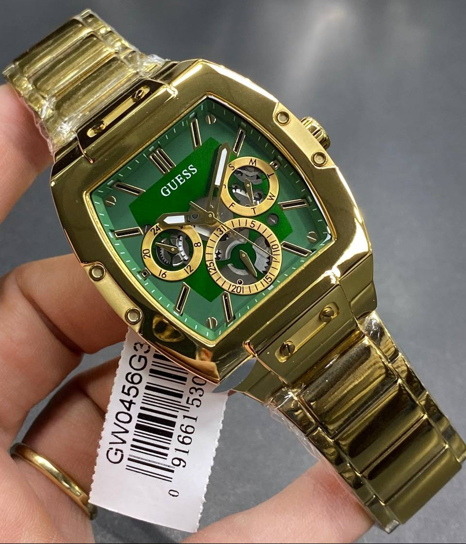 Guess Phoenix GW0456G3 Men's Gold-Tone & Green Dial Watch