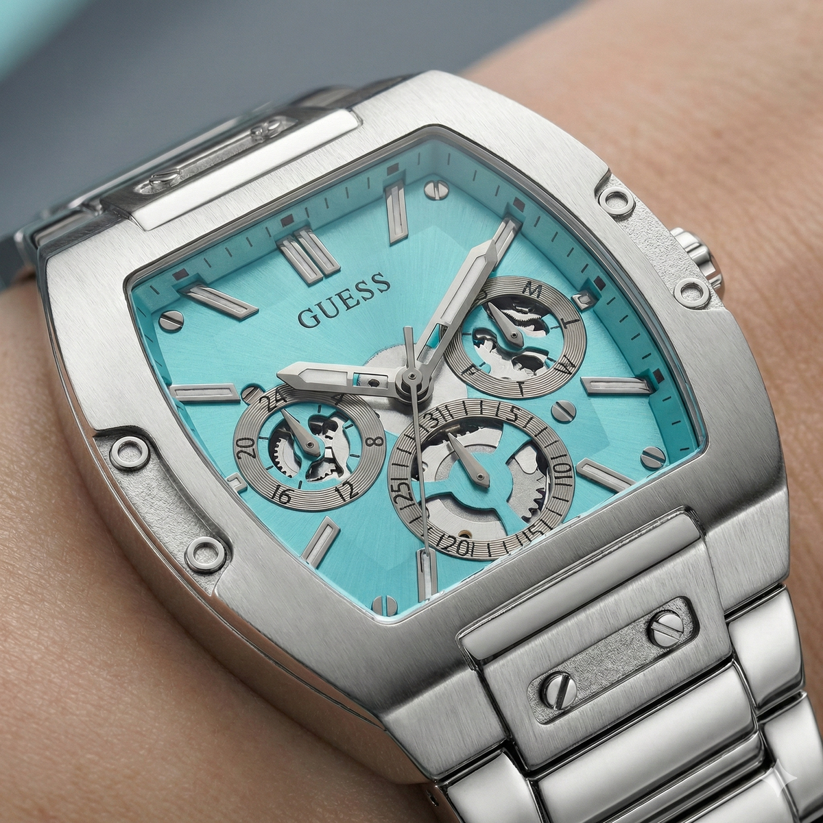Guess Phoenix GW0456G4 Men's Silver & Tiffany Blue Dial Watch