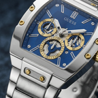 Guess Phoenix GW0456G5 Silver Tonneau Case Blue Dial Multifunction Watch