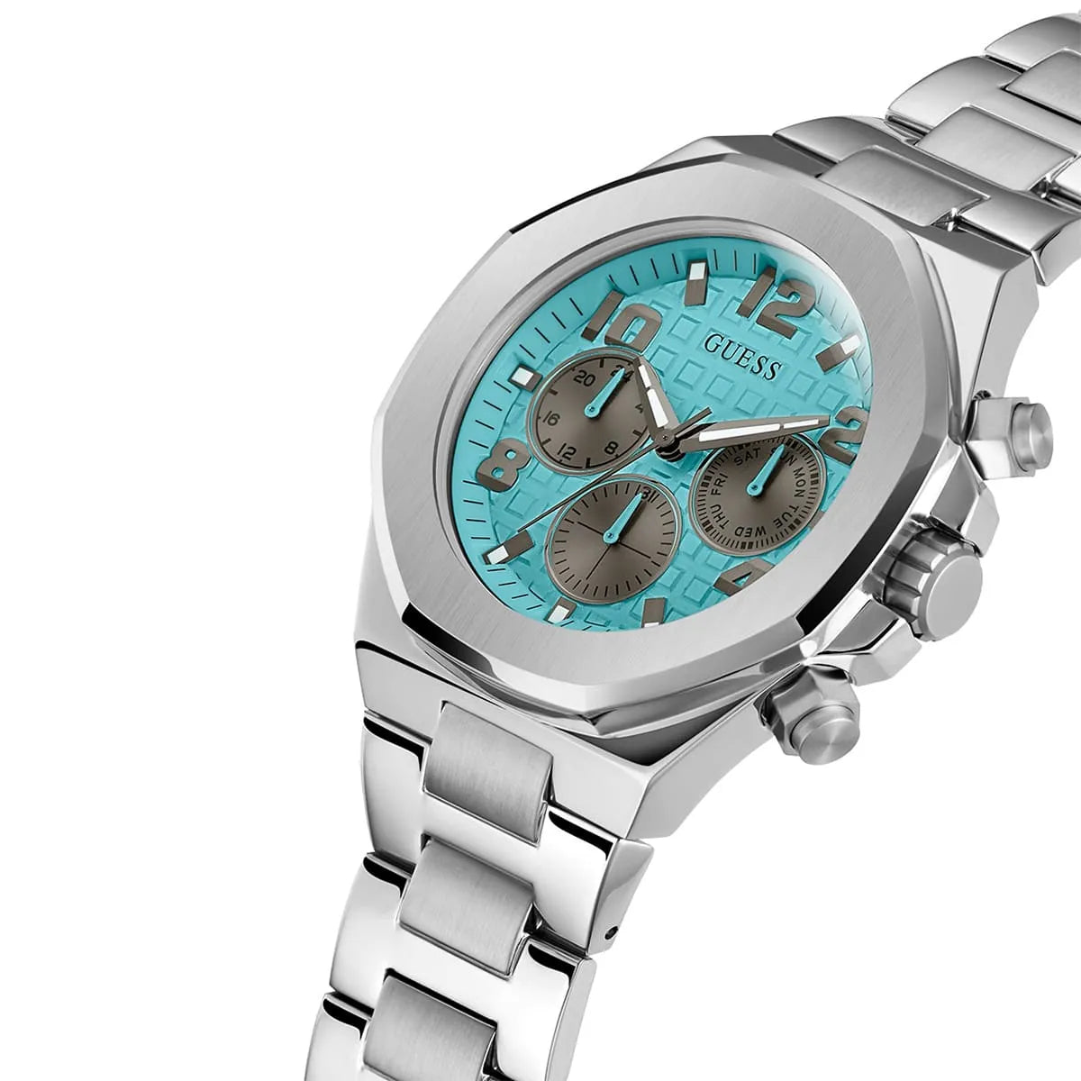 Guess Empire GW0489G3 Silver Case Turquoise Dial Men's Watch
