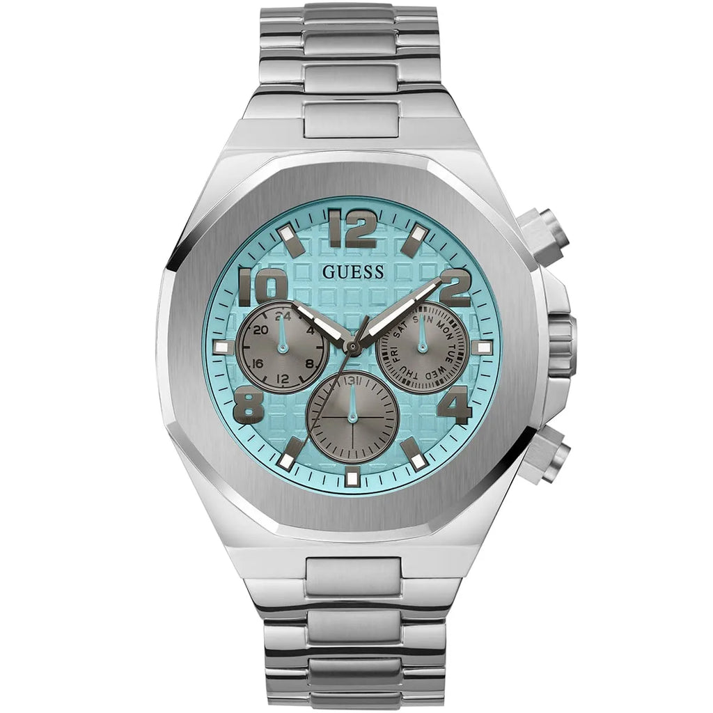 Guess Empire GW0489G3 Silver Case Turquoise Dial Men's Watch