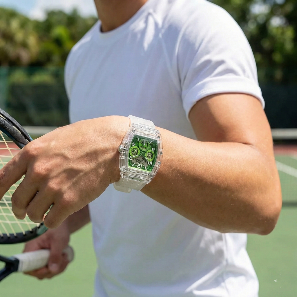 Guess Phoenix GW0499G8 Men's Transparent & Green Watch