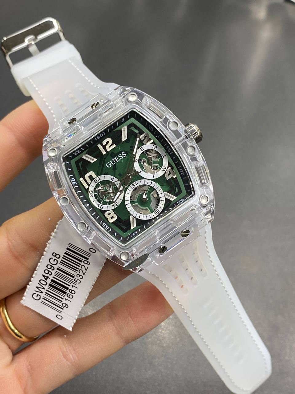 Guess Phoenix GW0499G8 Men's Transparent & Green Watch