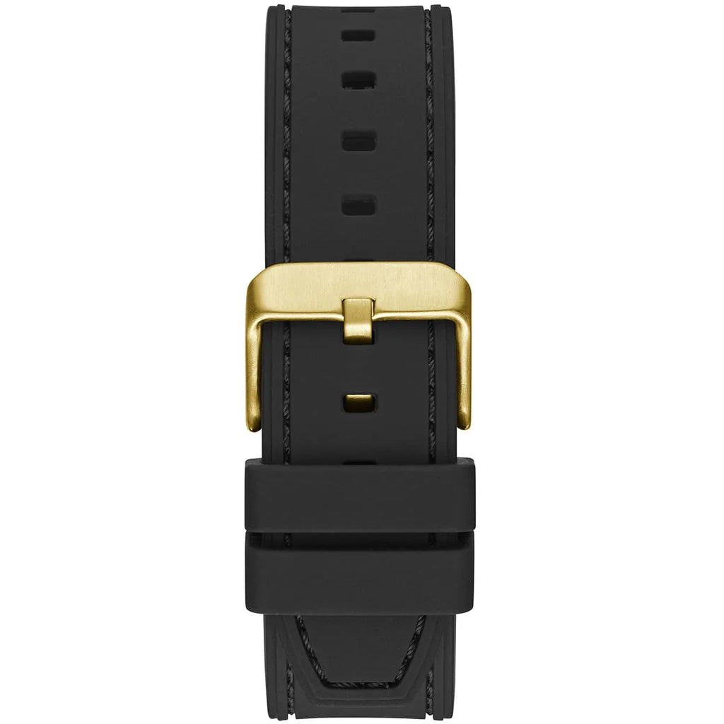 Guess Headline GW0571G3 Gold-Tone Case Green Textured Dial Black Rubber Strap Men's Watch