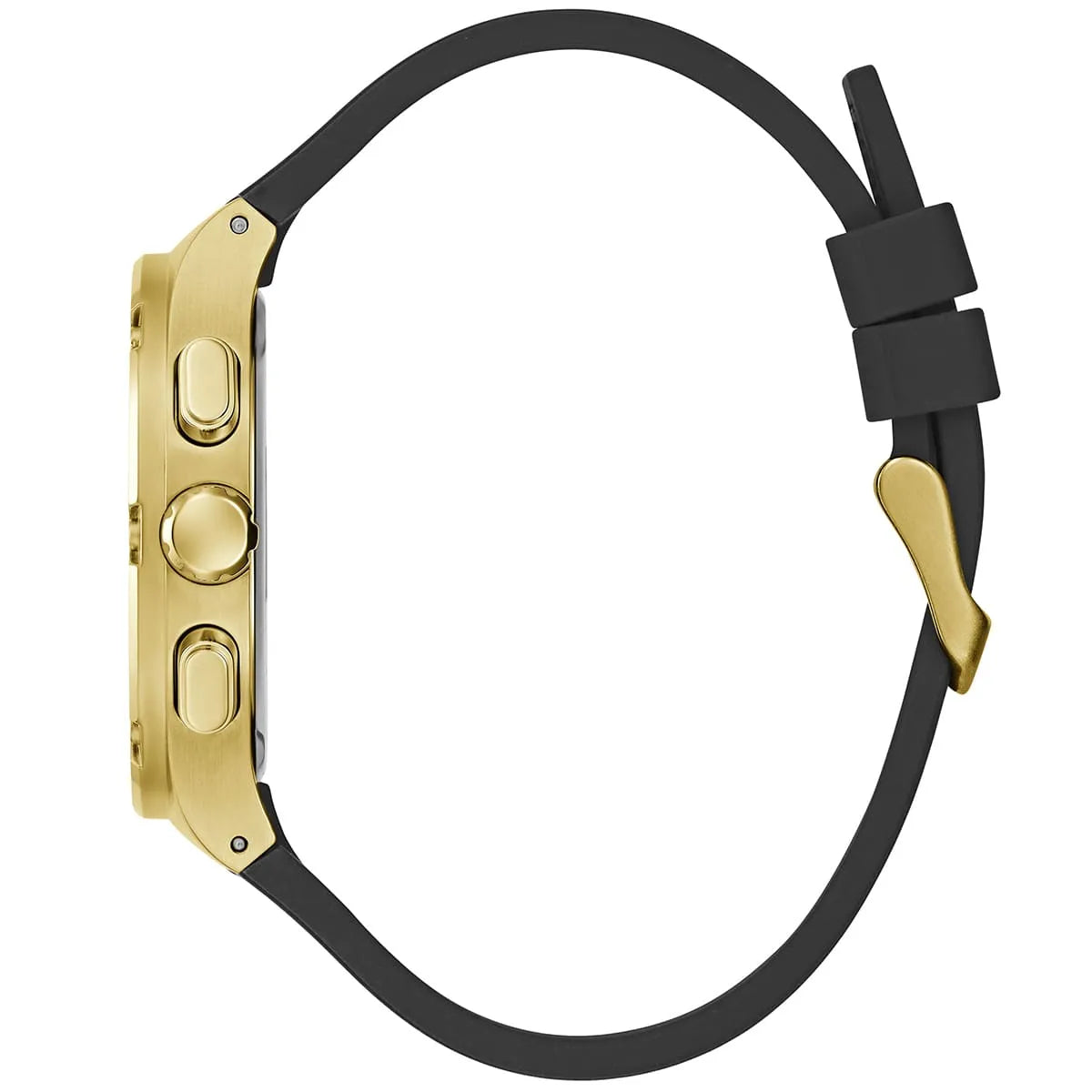 Guess Headline GW0571G3 Gold-Tone Case Green Textured Dial Black Rubber Strap Men's Watch