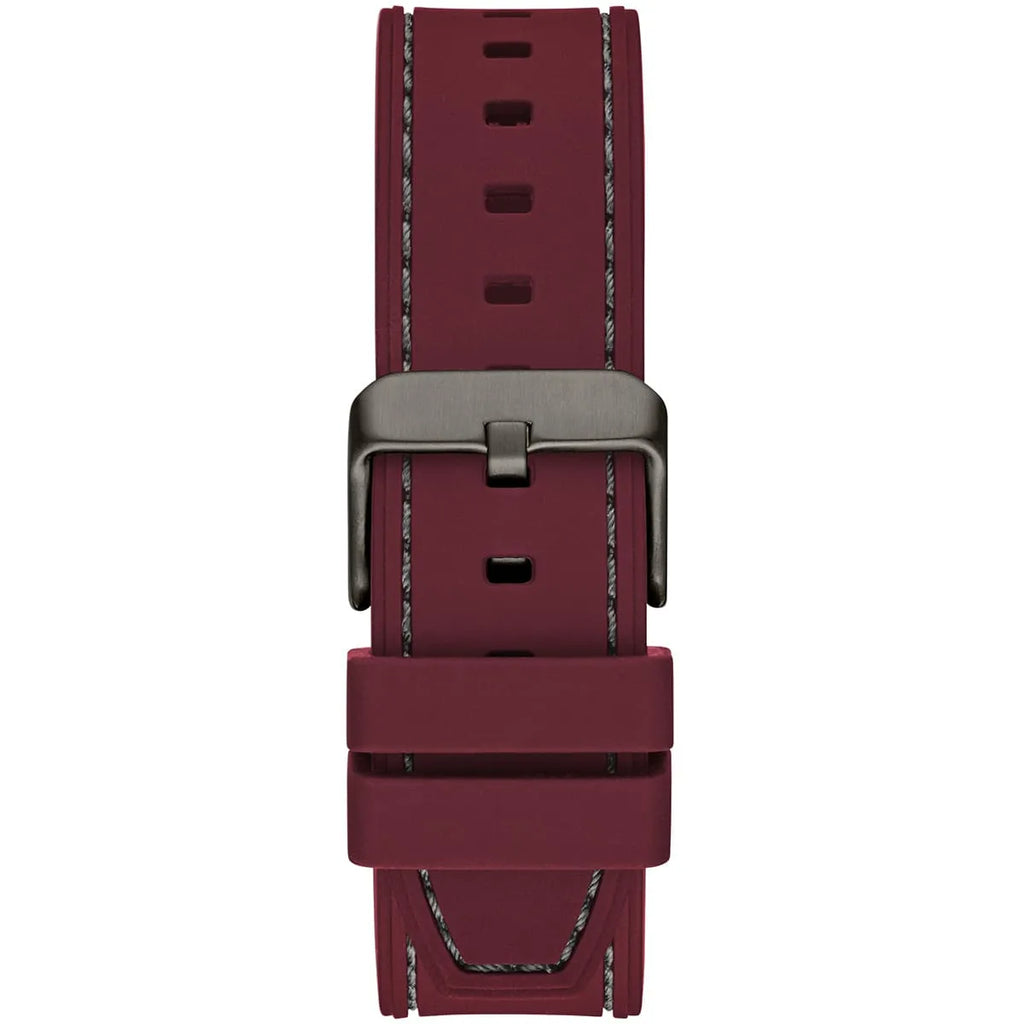 Guess Headline GW0571G4 Gunmetal Case Black Dial Red Rubber Strap Men's Watch