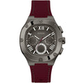 Guess Headline GW0571G4 Gunmetal Case Black Dial Red Rubber Strap Men's Watch