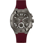 Guess Headline GW0571G4 Gunmetal Case Black Dial Red Rubber Strap Men's Watch