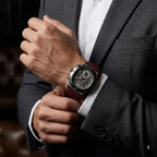 Guess Headline GW0571G4 Gunmetal Case Black Dial Red Rubber Strap Men's Watch