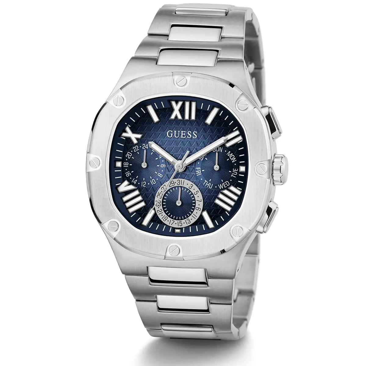 Guess Headline GW0572G1 Men's Silver-Tone & Blue Dial Watch
