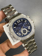 Guess Headline GW0572G1 Men's Silver-Tone & Blue Dial Watch