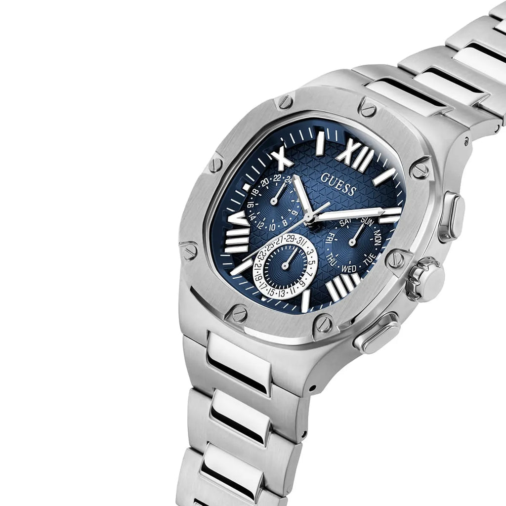 Guess Headline GW0572G1 Men's Silver-Tone & Blue Dial Watch