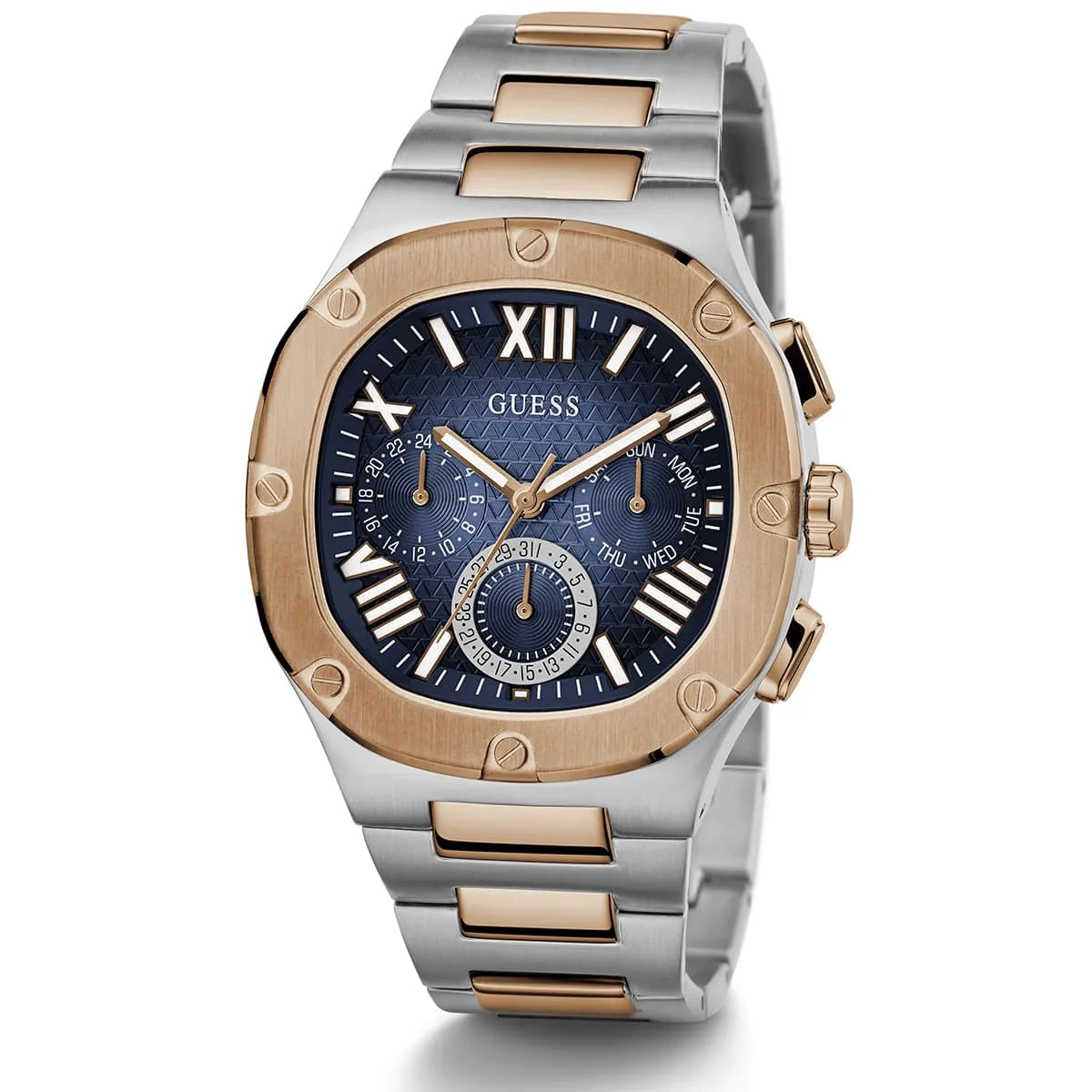 Guess Headline GW0572G4 Two-Tone Silver & Rose Gold Blue Dial Men's Watch
