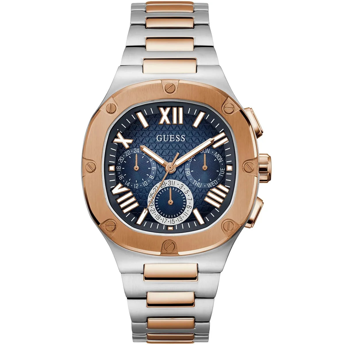 Guess Headline GW0572G4 Two-Tone Silver & Rose Gold Blue Dial Men's Watch