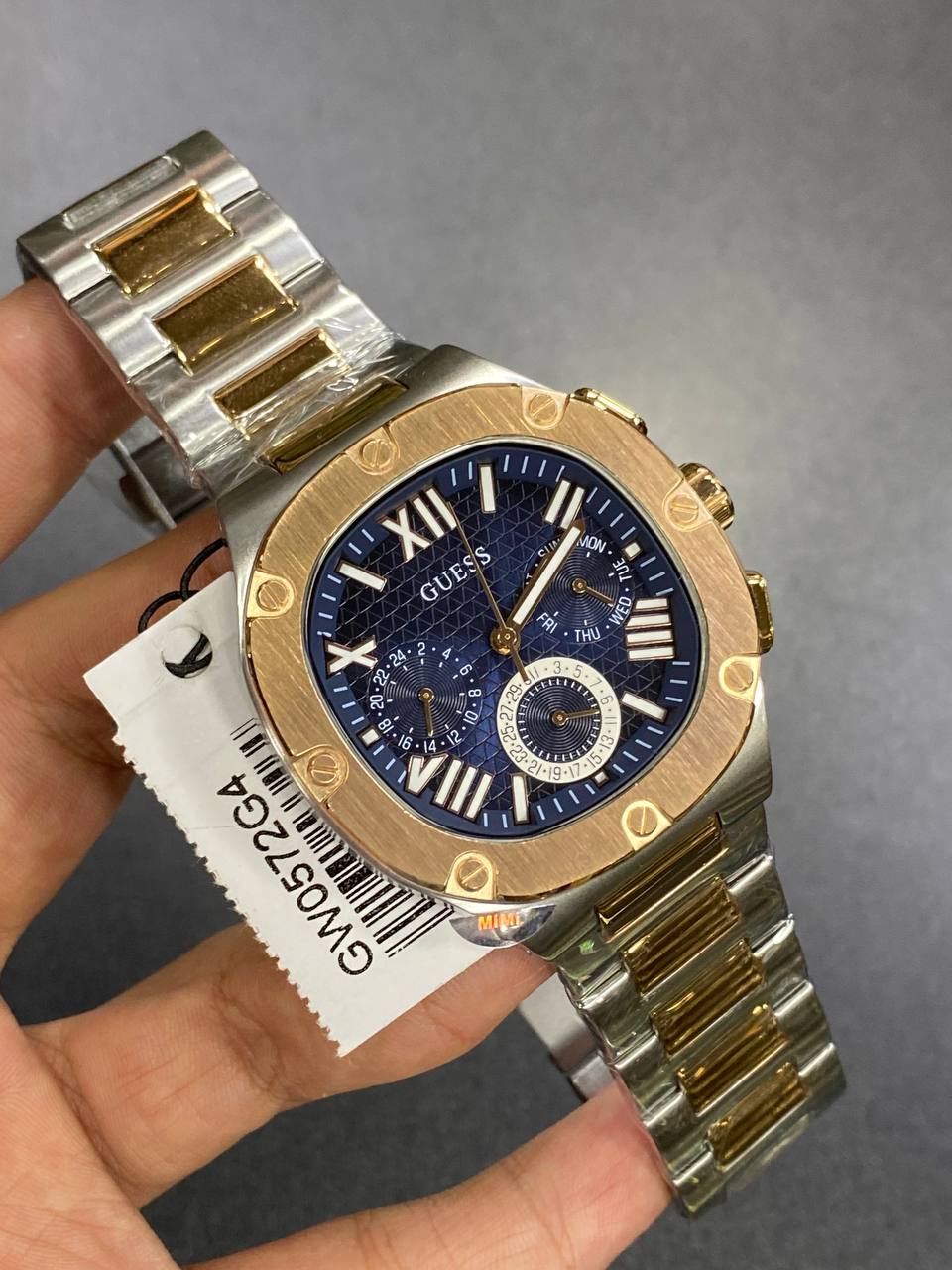 Guess Headline GW0572G4 Two-Tone Silver & Rose Gold Blue Dial Men's Watch