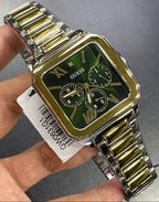Guess GW0631G1 Men's Two-Tone Square Watch with Green Dial