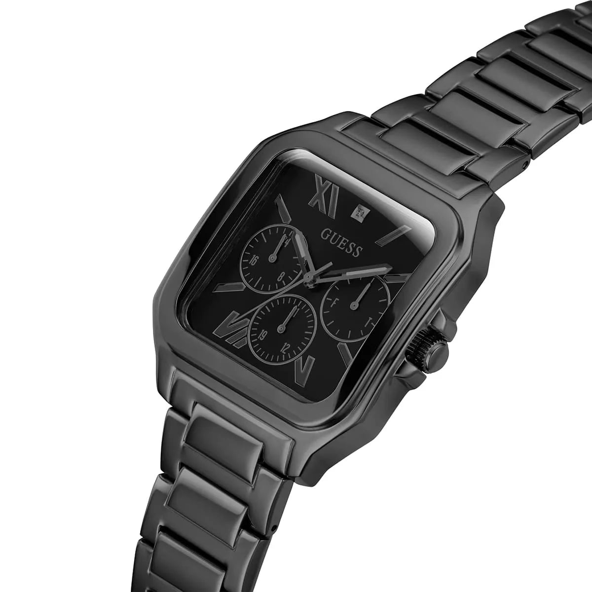 Guess GW0631G2 Full Black Square Case Multifunction Dress Men's Watch