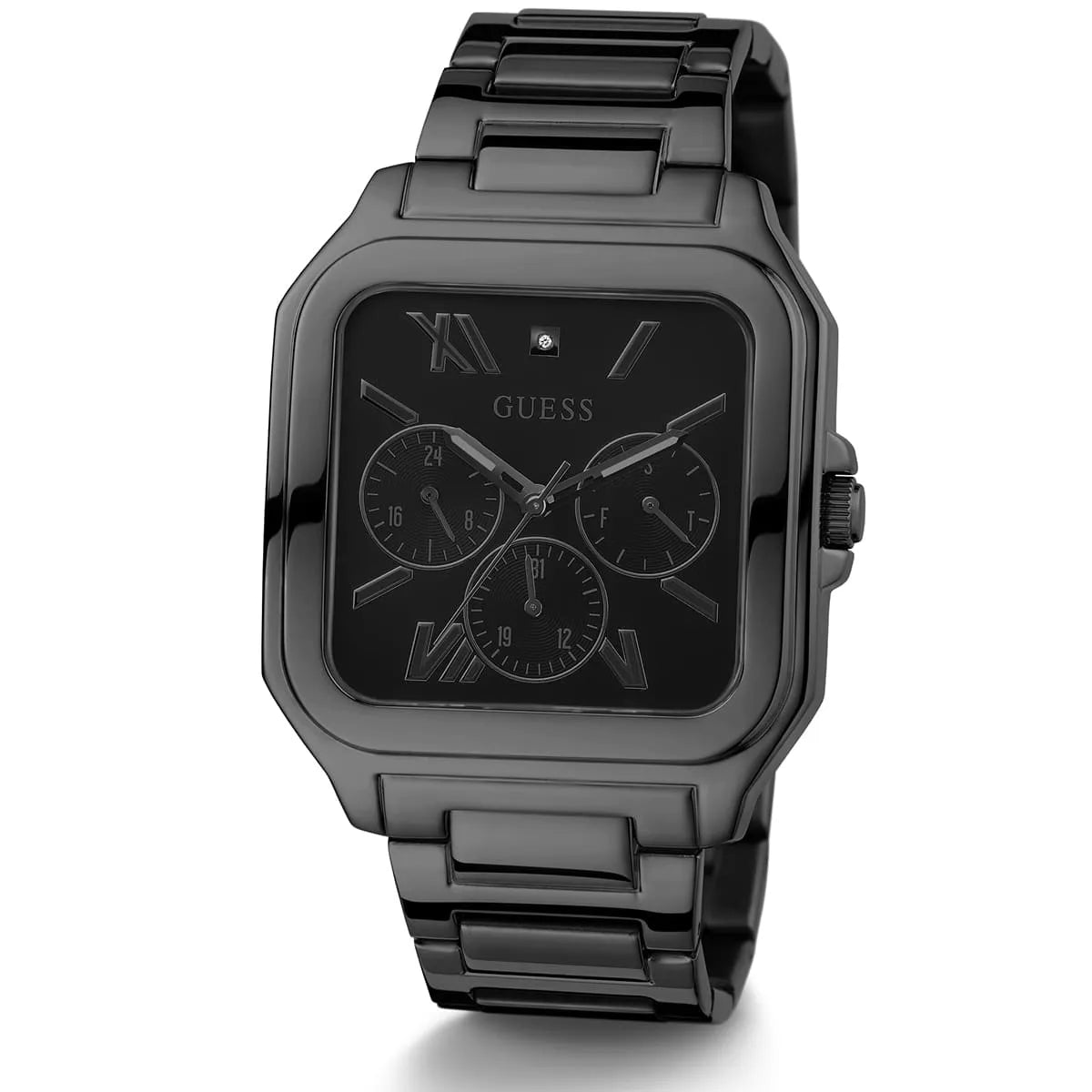 Guess GW0631G2 Full Black Square Case Multifunction Dress Men's Watch