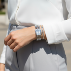 Guess GW0668L1 Silver Tone Rectangular Crystal Bracelet Watch