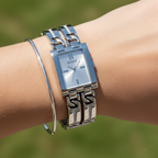 Guess GW0668L1 Silver Tone Rectangular Crystal Bracelet Watch