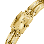Guess GW0668L2 Gold Tone Rectangular Crystal Bracelet Watch