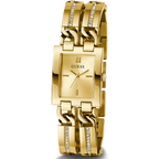 Guess GW0668L2 Gold Tone Rectangular Crystal Bracelet Watch