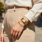 Guess GW0668L2 Gold Tone Rectangular Crystal Bracelet Watch