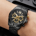 Guess GW0714G4 Men's Top Tier All-Black & Gold Accents Watch
