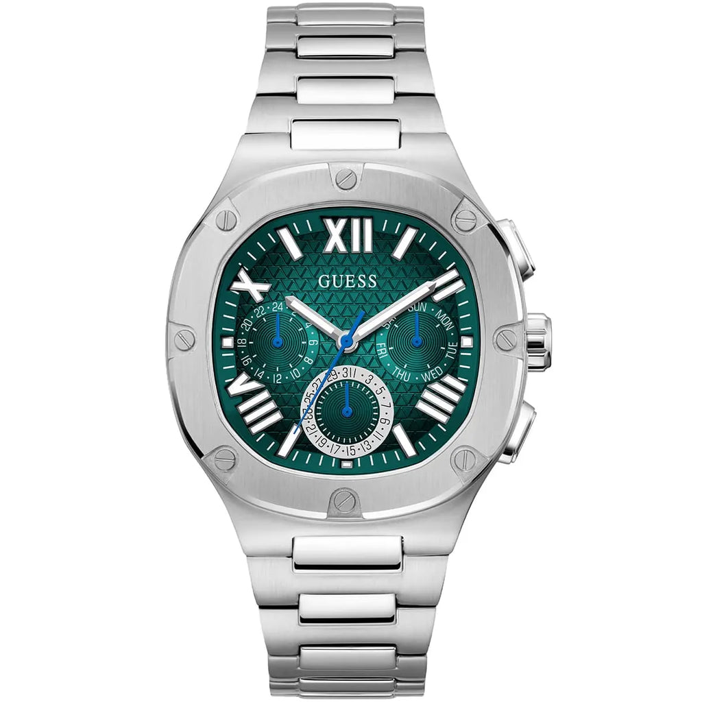 Guess Headline GW0572G6 Men's Silver-Tone & Green Dial Watch