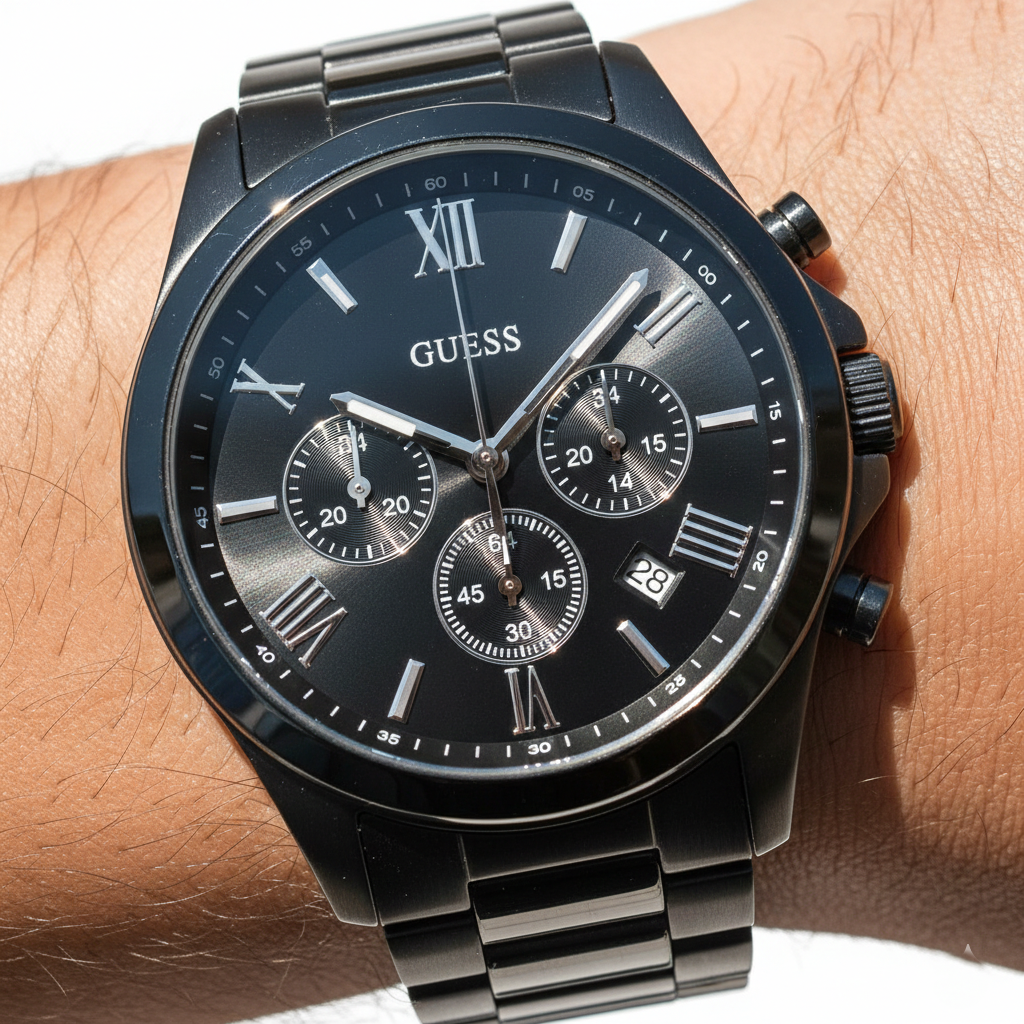 Guess Horizon W0379G2 Black Ion-Plated Chronograph Look Watch