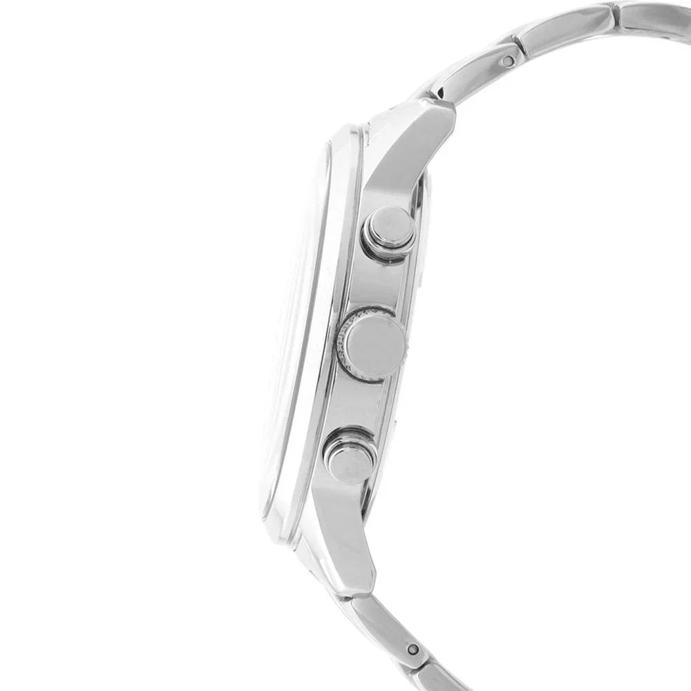 Guess Horizon W0379G3 Silver Tone Blue Dial Chronograph Look Watch