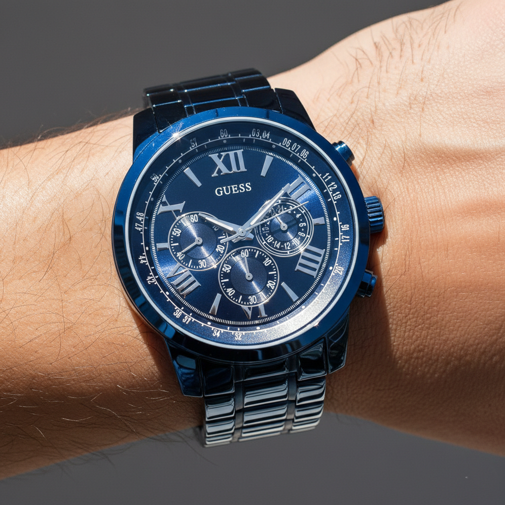 Guess Horizon W0379G5 Blue Tone Stainless Steel Chronograph Look Watch
