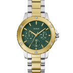 ساعة يد نسائية guess mist طراز GW0723L1 بلونين فضي وذهبي مع مينا أخضر