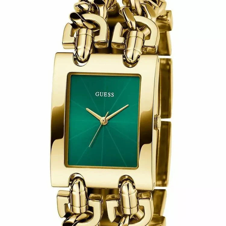 Guess Mod Heavy Metal GW0740L2 Gold Tone Emerald Green Dial Chain Watch