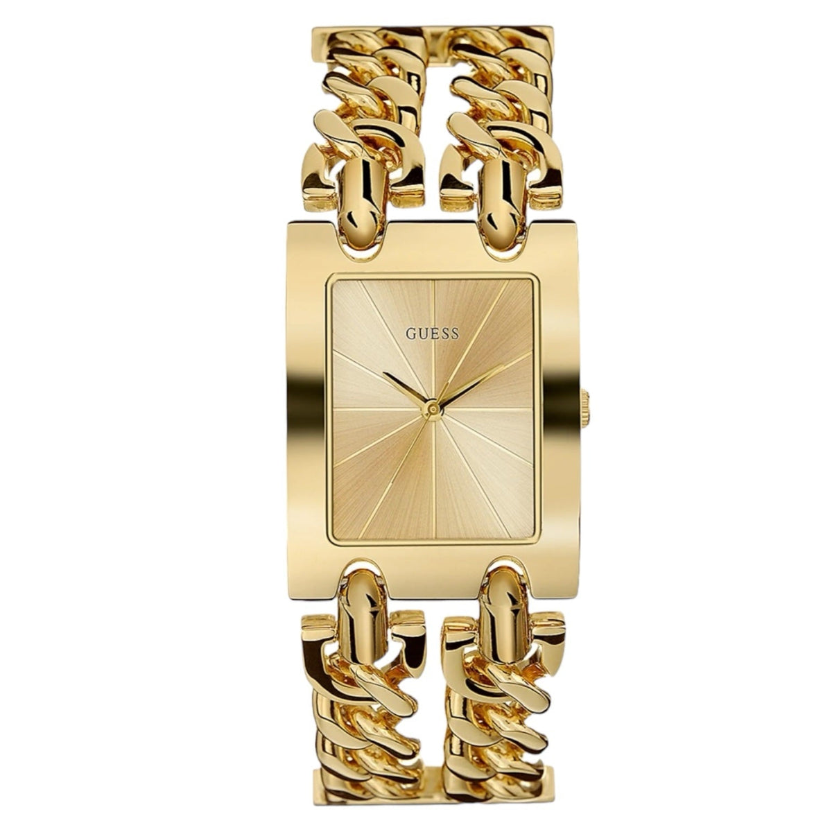 Guess Mod Heavy Metal W1117L2 Gold Tone Chain Bracelet Polished Watch