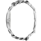 Guess Mod Heavy Metal W1121L1 Silver Tone Chain Bracelet Crystal Bezel Watch