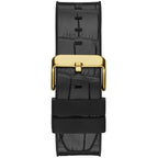 Guess Momentum GW0492G3 Gold Tone Green Dial Black Leather Strap Watch