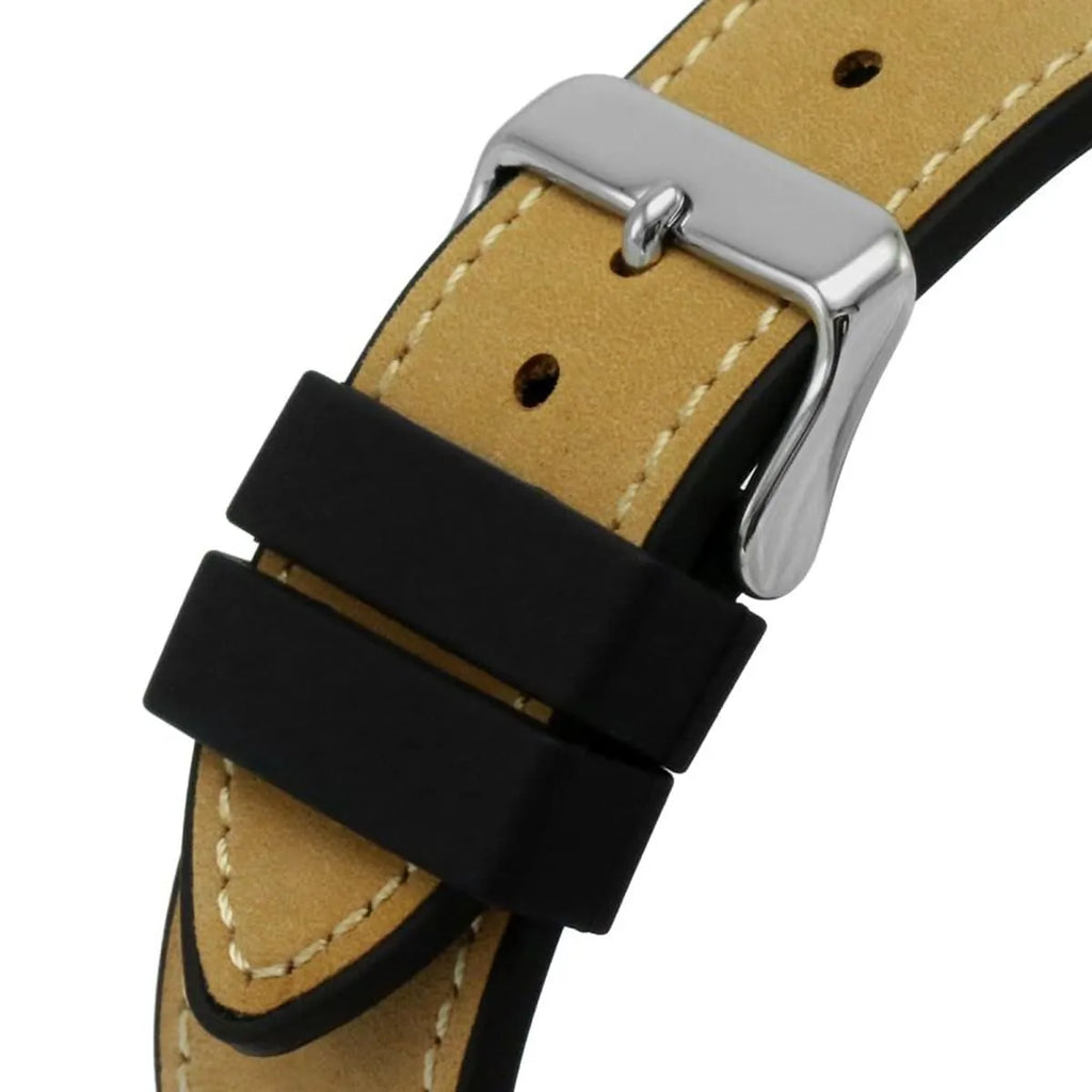 Guess Phoenix GW0202G3 Silver Tone Case Black Dial Brown Rubber Watch