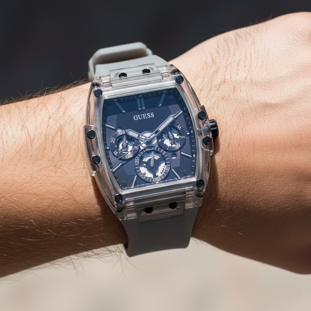 Guess Phoenix GW0203G9 Grey Translucent Polycarbonate Rubber Watch