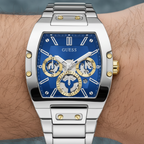 Guess Phoenix GW0456G5 Silver Tonneau Case Blue Dial Multifunction Watch