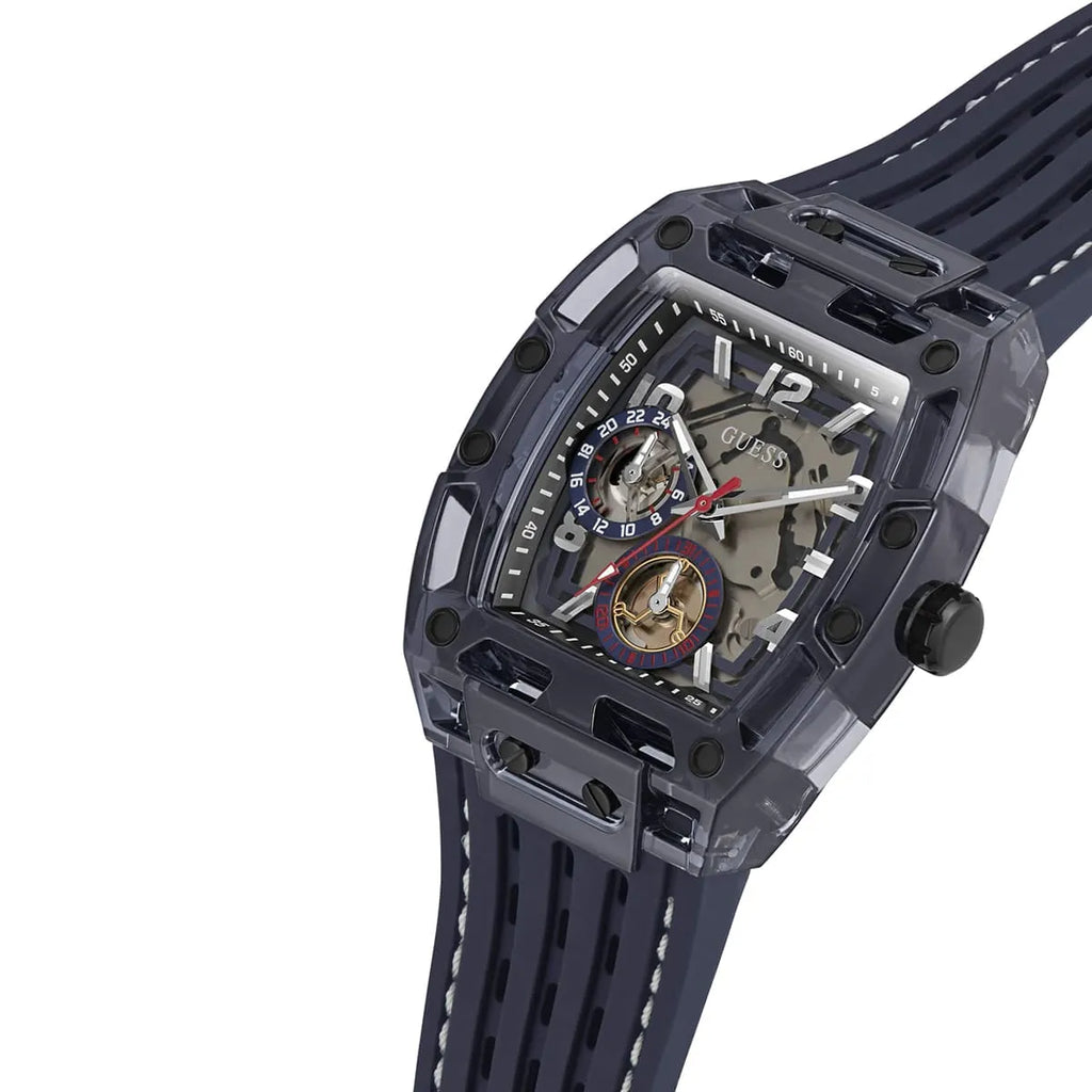 Guess Phoenix GW0499G1 Blue Polycarbonate Transparent Multifunction Watch