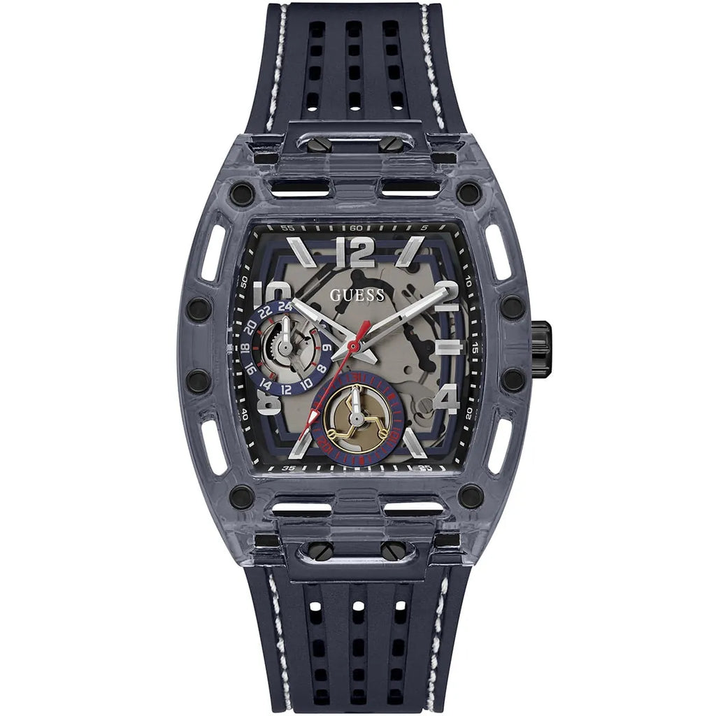 Guess Phoenix GW0499G1 Blue Polycarbonate Transparent Multifunction Watch